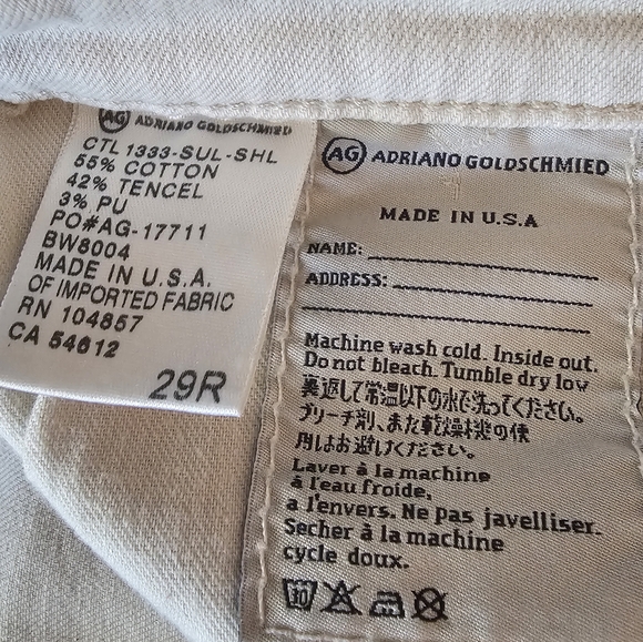 AG Adriano Goldschmied Cream Stilt Roll Up Jeans Women's 29" Waist X 26" Inseam - Picture 16 of 16